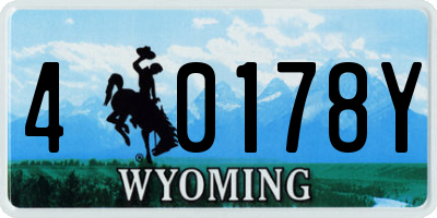 WY license plate 40178Y