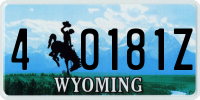 WY license plate 40181Z