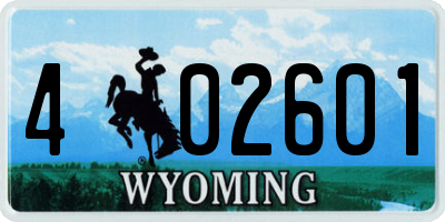 WY license plate 402601