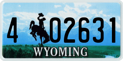 WY license plate 402631