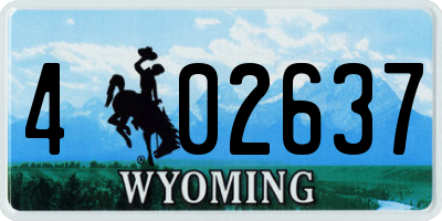 WY license plate 402637