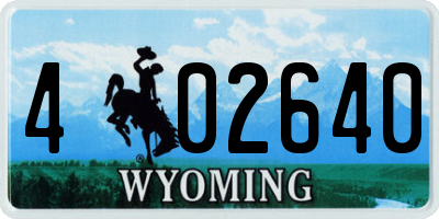 WY license plate 402640