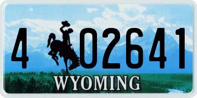 WY license plate 402641