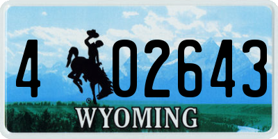 WY license plate 402643