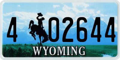 WY license plate 402644