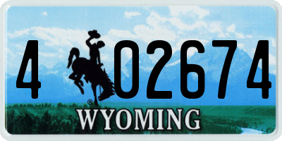 WY license plate 402674
