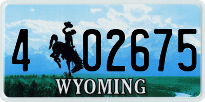 WY license plate 402675