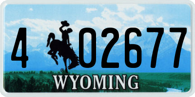 WY license plate 402677