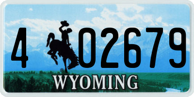 WY license plate 402679