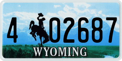 WY license plate 402687