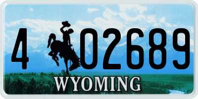 WY license plate 402689