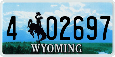 WY license plate 402697