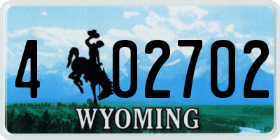 WY license plate 402702