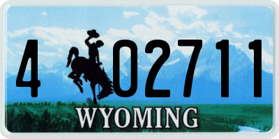 WY license plate 402711