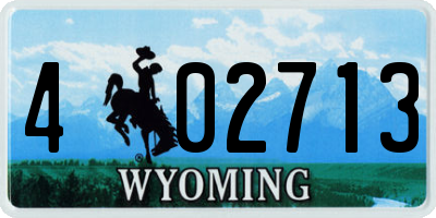 WY license plate 402713