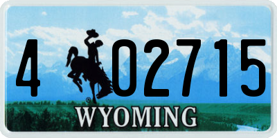 WY license plate 402715