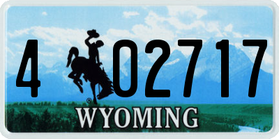 WY license plate 402717