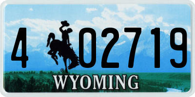 WY license plate 402719