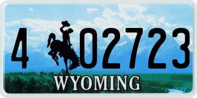 WY license plate 402723