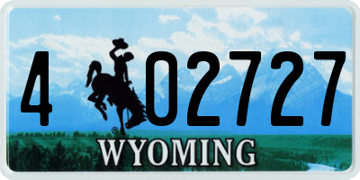 WY license plate 402727
