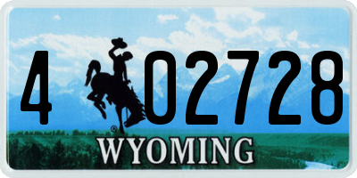 WY license plate 402728