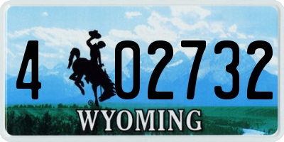 WY license plate 402732