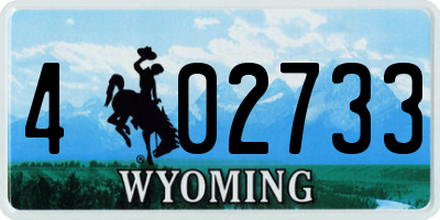 WY license plate 402733