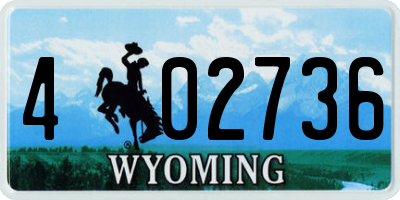 WY license plate 402736