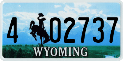 WY license plate 402737