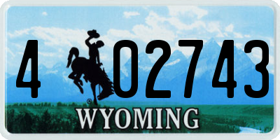 WY license plate 402743