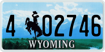 WY license plate 402746