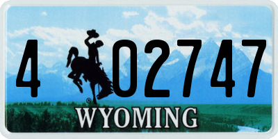 WY license plate 402747