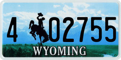WY license plate 402755