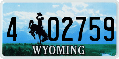 WY license plate 402759
