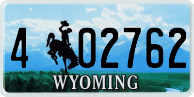 WY license plate 402762