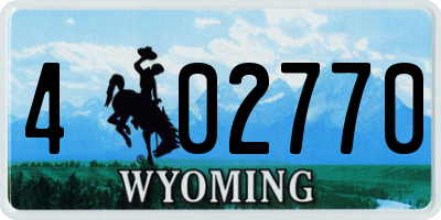 WY license plate 402770