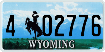WY license plate 402776
