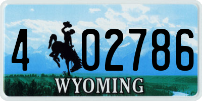 WY license plate 402786