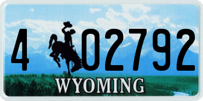 WY license plate 402792