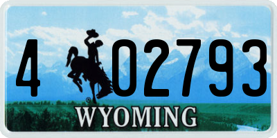WY license plate 402793