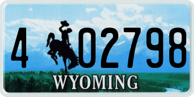 WY license plate 402798