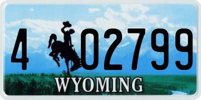WY license plate 402799