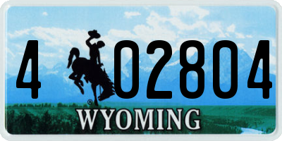 WY license plate 402804