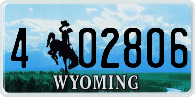 WY license plate 402806
