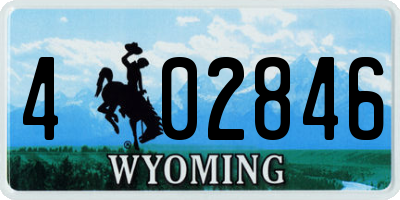 WY license plate 402846