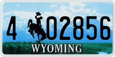 WY license plate 402856