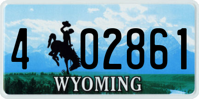 WY license plate 402861