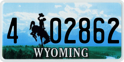 WY license plate 402862