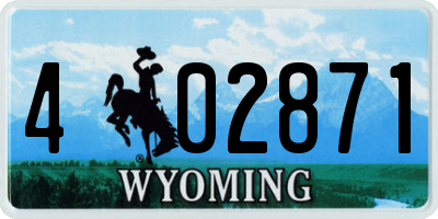 WY license plate 402871