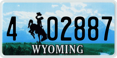 WY license plate 402887